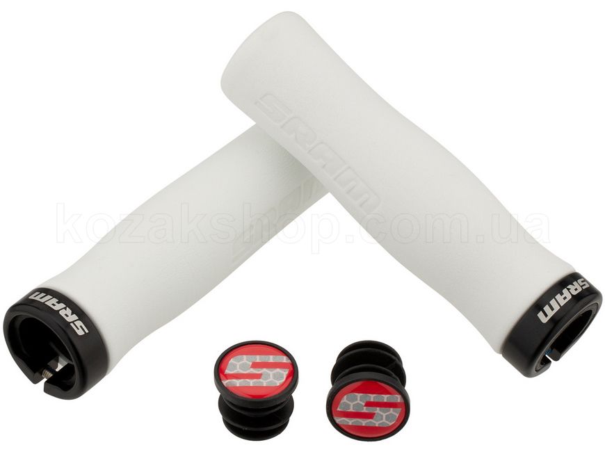 Грипсы SRAM Locking Grips Contour Foam 129mm White with Single Black Clamp and End Plugs