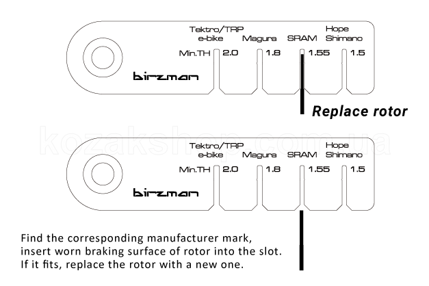 Инструмент для выравнивания ротора Birzman, Rotor Wear Indicator