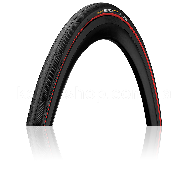 Покрышка Continental Ultra III Sport 28" | 700 x 25C черная/красная, складная, skin