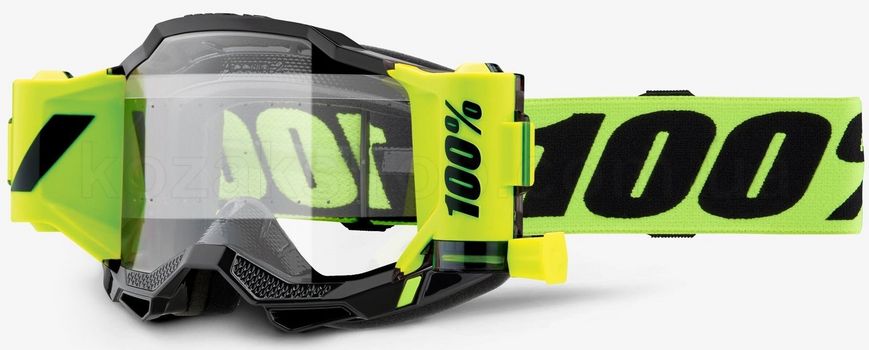 Маска Ride 100% ACCURI 2 FORECAST Goggle Neon Yellow - Clear Lens, Roll-Off