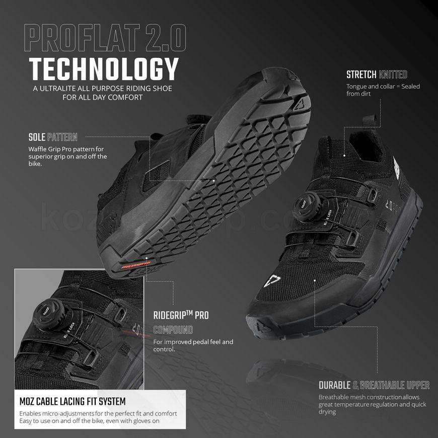 Вело взуття LEATT 2.0 Pro Flat Shoe [Black], 10