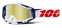 Маска 100% RACECRAFT Goggle Bibal/White - Mirror Gold Lens
