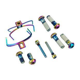 Комплект крепежа калипера тормоза SRAM Disc Brake Caliper Hardware Upgrade Kit - Rainbow (includes CPS mounting bolts, banjo bolt, H-Spring, pad pin) to upgrade QTY 2 calipers, G2 ULT/RSC (00.5318.029.000)