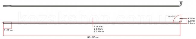 Изогнутые спицы DT Swiss Сhampion 2.0 x 142 мм - 100шт [Silver]