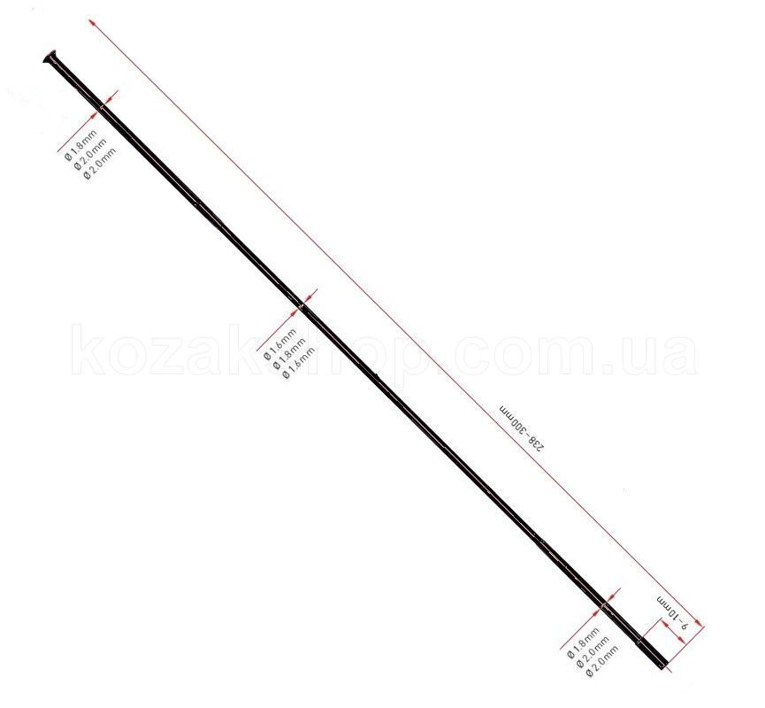 Прямые спицы DT Swiss Competition Race Straight pull 2.0/1.6/2.0 x 300 мм - 100шт [Black]