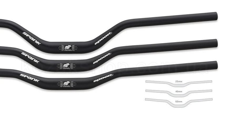Руль SPANK SPOON, 31.8, 40R, Black