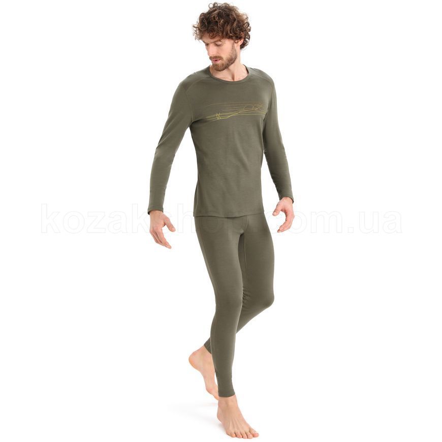 Термокофта Icebreaker 200 Oasis LS Crewe Ski Stripes MEN [LODEN] - XL