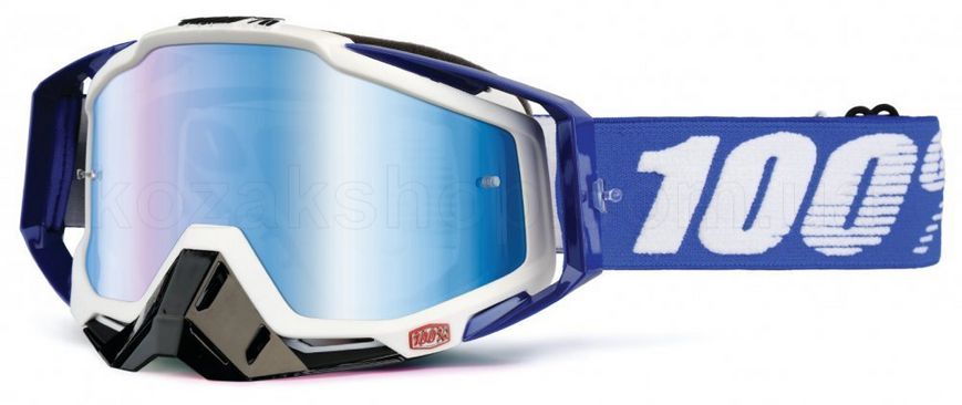 Маска 100% RACECRAFT Goggle Cobalt Blue - Mirror Blue Lens