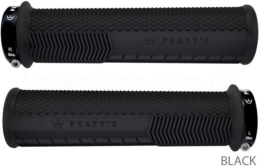 Грипсы Peaty's Monarch Grip Knurl, Thin 30>32mm, Race Control, Black