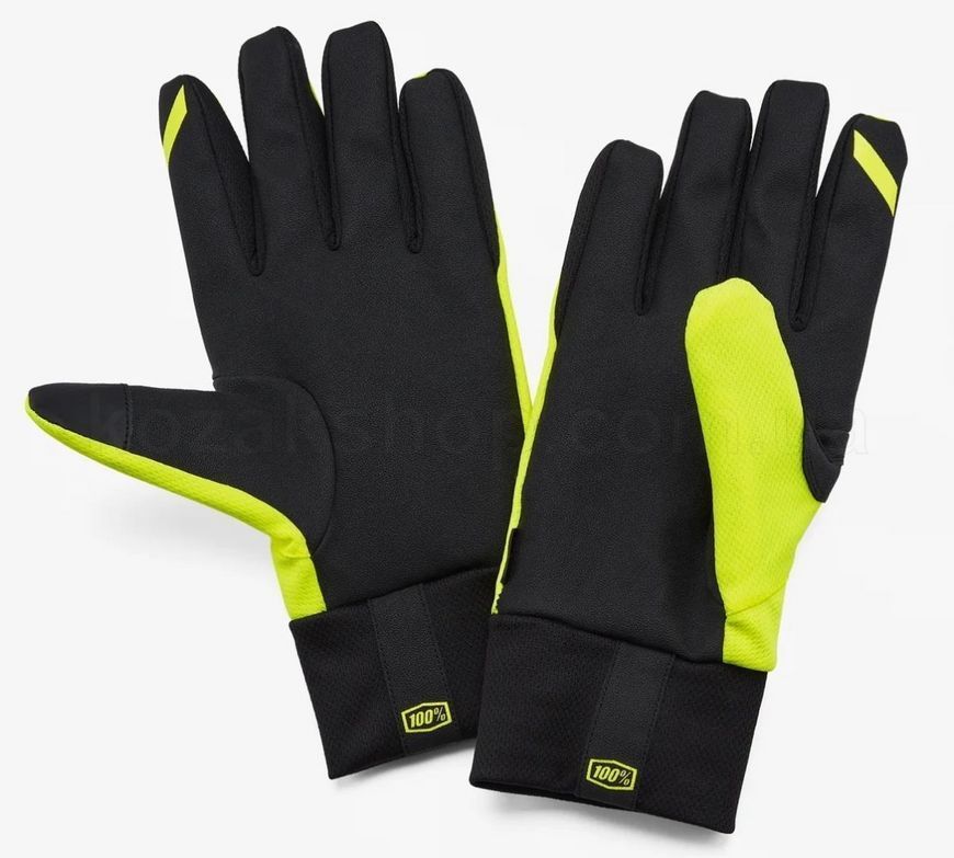 Водостійкі перчатки RIDE 100% BRISKER Hydromatic Waterproof Glove [Fluo Yellow], M (9)
