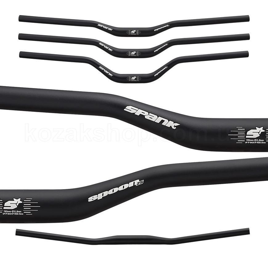 Руль SPANK SPOON, 31.8, 25R, Black