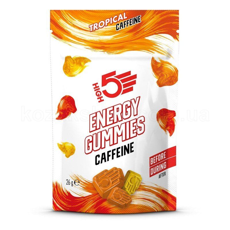 Жевательные конфеты Energy Gummies Caffeine - Тропические фрукты - штука 26 гр
