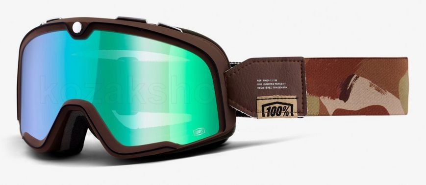 Маска 100% BARSTOW Goggle Pendleton Flash - Green Lens, Mirror Lens