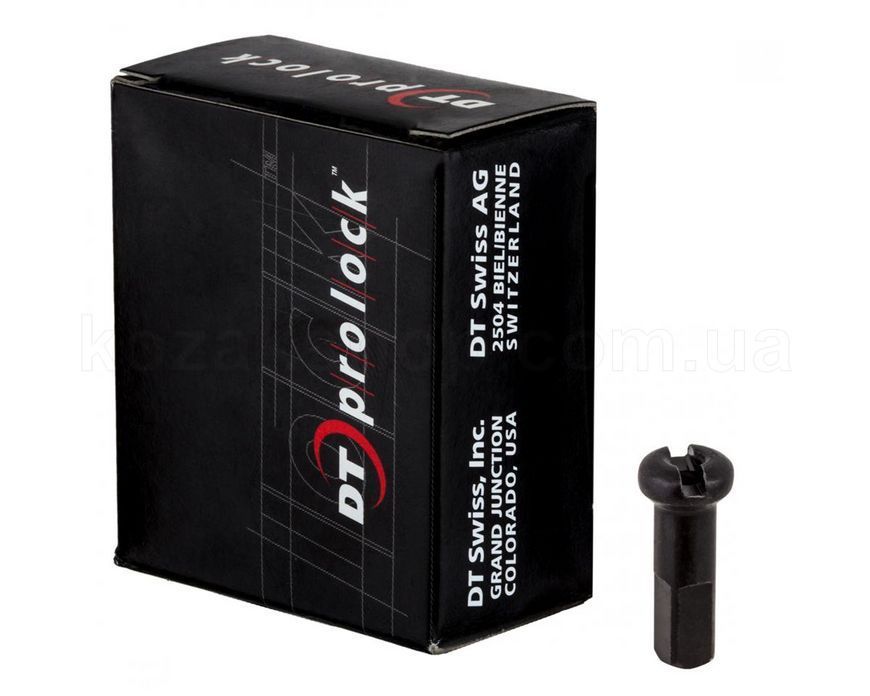 Ніпелі DT Swiss Standard Brass 1.8 x 14 mm Pro Lock 100шт Black