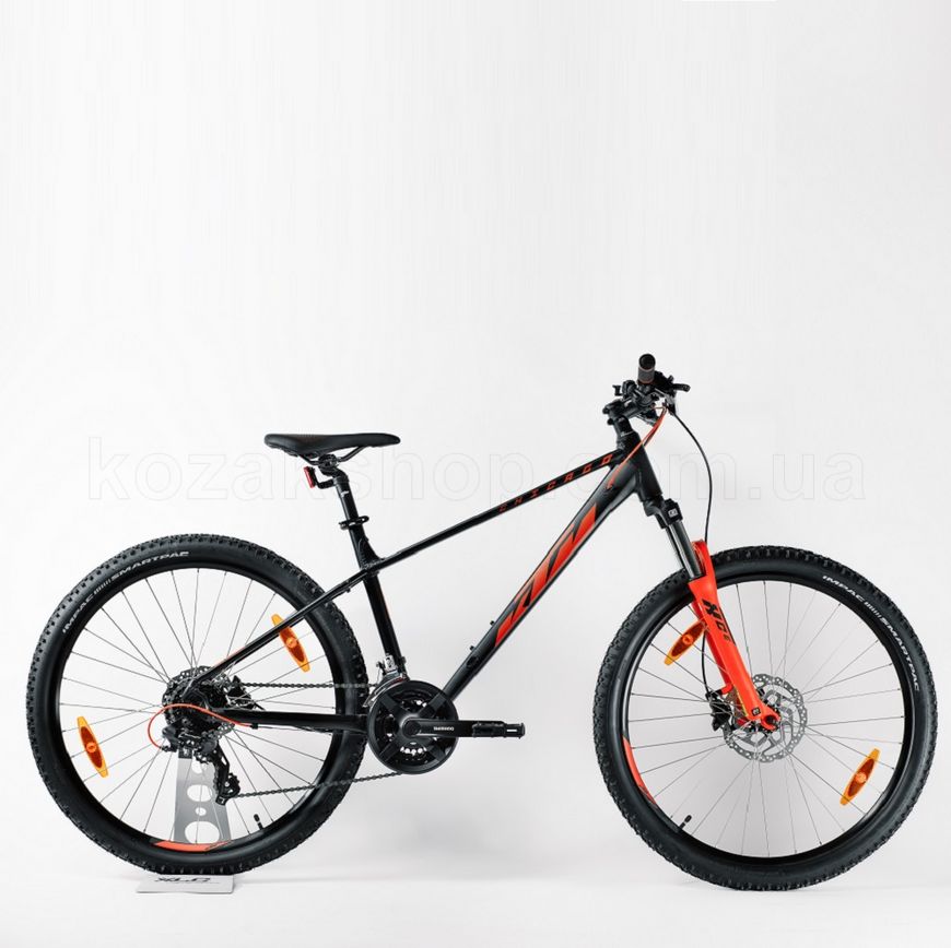 Велосипед KTM CHICAGO 272 27.5" рама M/43, черный матовый (оранжевый)