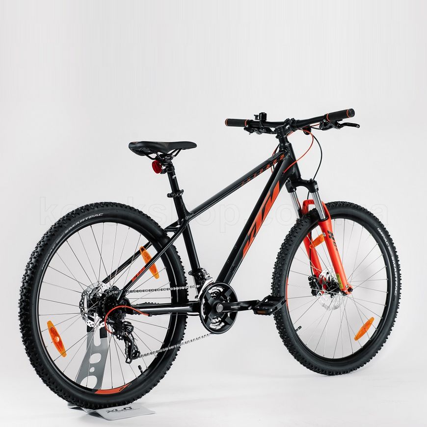 Велосипед KTM CHICAGO 272 27.5" рама M/43, чорний матовий (оранжевий)