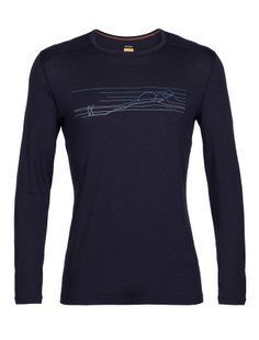 Термокофта Icebreaker 200 Oasis LS Crewe Ski Stripes MEN [MIDNIGHT] - S