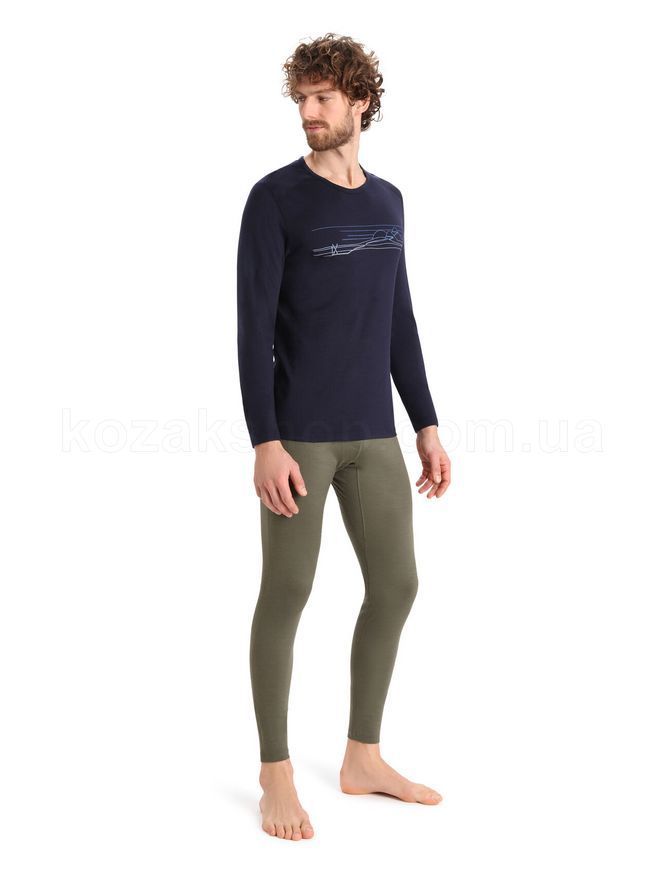 Термокофта Icebreaker 200 Oasis LS Crewe Ski Stripes MEN [MIDNIGHT] - S