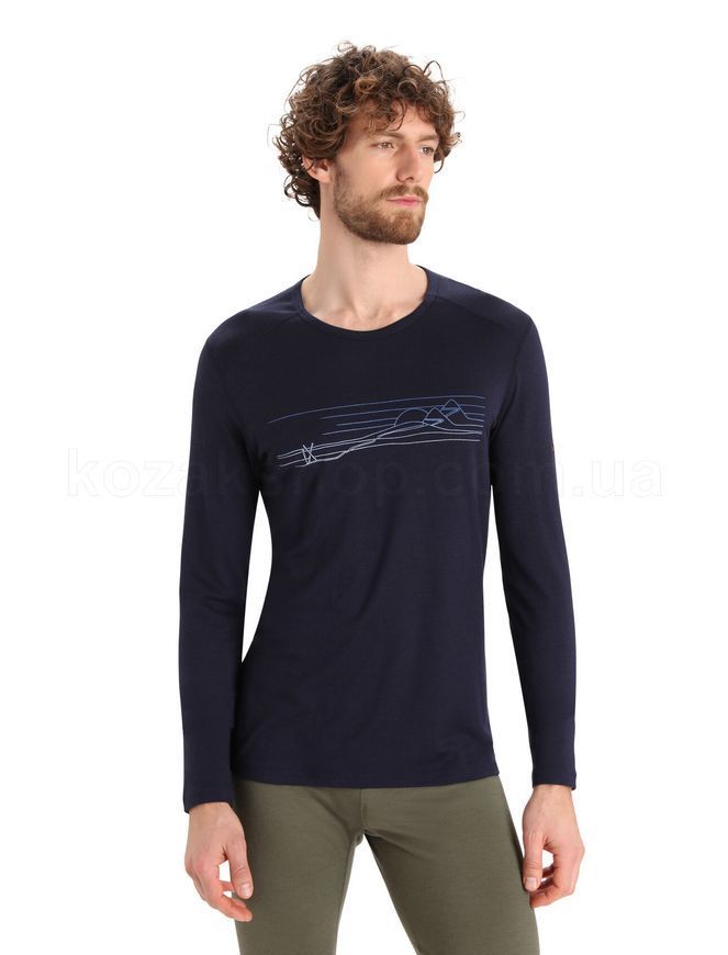 Термокофта Icebreaker 200 Oasis LS Crewe Ski Stripes MEN [MIDNIGHT] - S