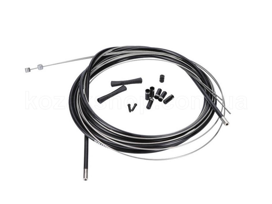 Трос і сорочка гальмівний SRAM MTB Brake Cable Kit Black 5mm (1x 1350mm, 1x 2350mm 1.5 mm polished stainless steel cables, 5mm coil wound steel housing, ferrules, end caps, frame protectors)