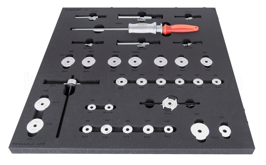 Набор для выпрессовки и запрессовки подшипников Unior Tools Bearing service tool tray for 2600E RED