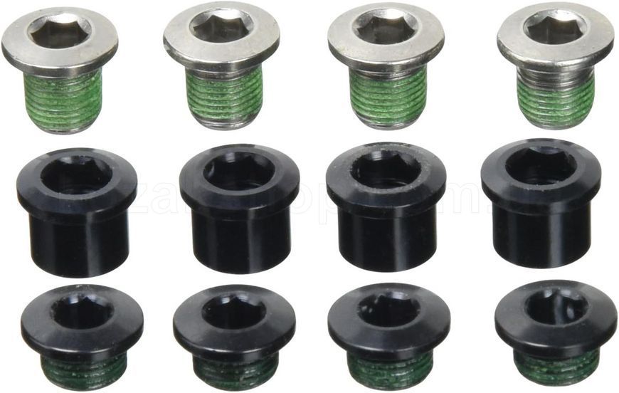 Бонки SRAM chainring bolt kit 4x3 M8.5x7 / M8.5x5 aluminum black / M8 steel silver triple qty 4