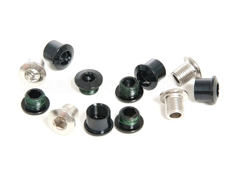 Бонки SRAM chainring bolt kit 4x3 M8.5x7 / M8.5x5 aluminum black / M8 steel silver triple qty 4