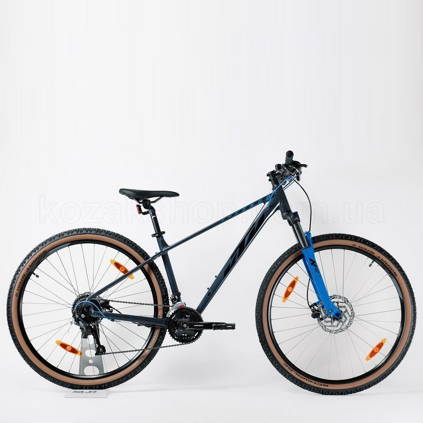 Велосипед KTM CHICAGO 291 29" рама XXL/57 сірий (чорно-блакитний), 2022