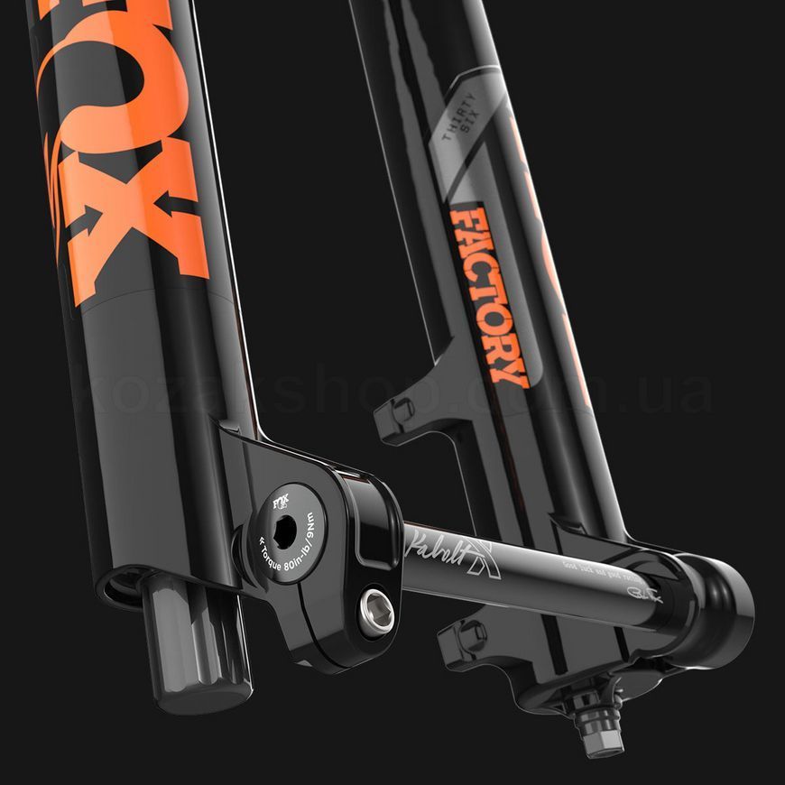 Вилка FOX 38 Factory, Grip X2, 29in, 180, FLOAT, Kashima, Shiny Blk, Kashima/Grey Logo, 15 X 110, 44mm Rake, 2025