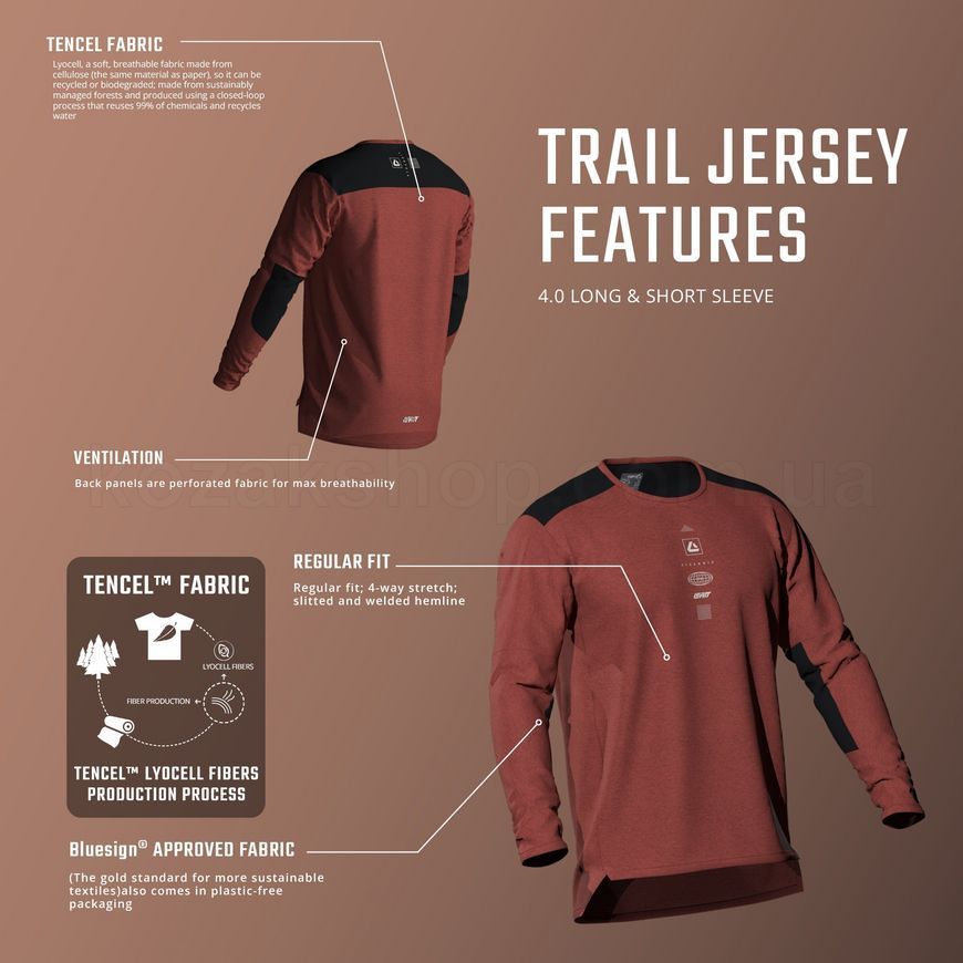 Джерси LEATT MTB 3.0 Trail LS Jersey [Trails Brown], M