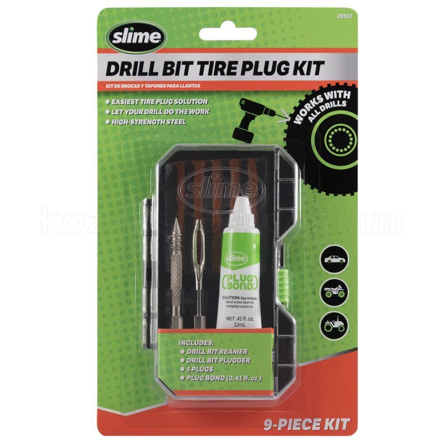Ремкомплект для бескамерки Slime Tubeless Tire Plug Drill Bit Kit