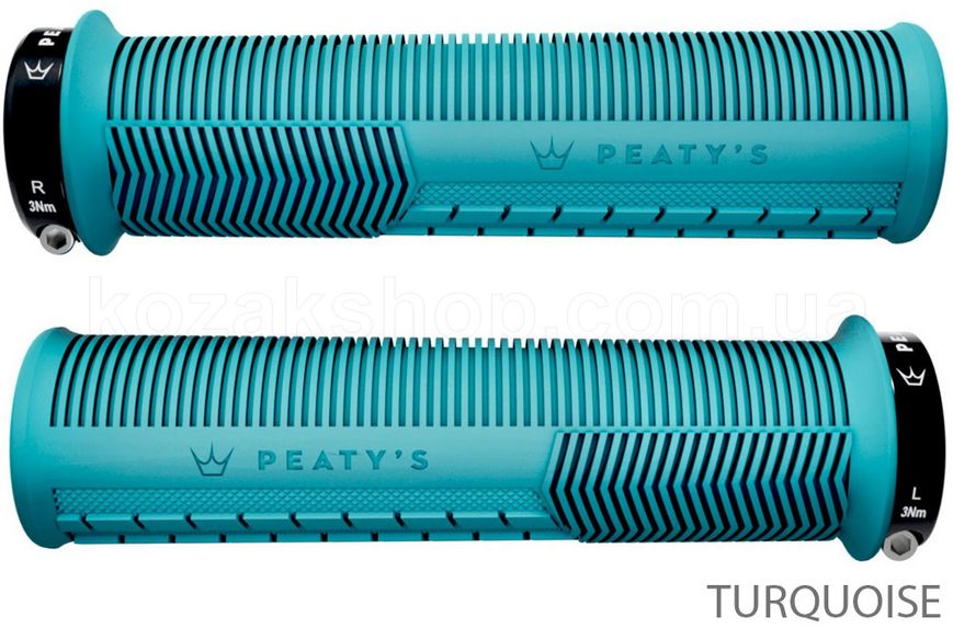 Грипсы Peaty's Monarch Grip Mushroom, Thin 30>32mm, Trail Comfort, Turquoise