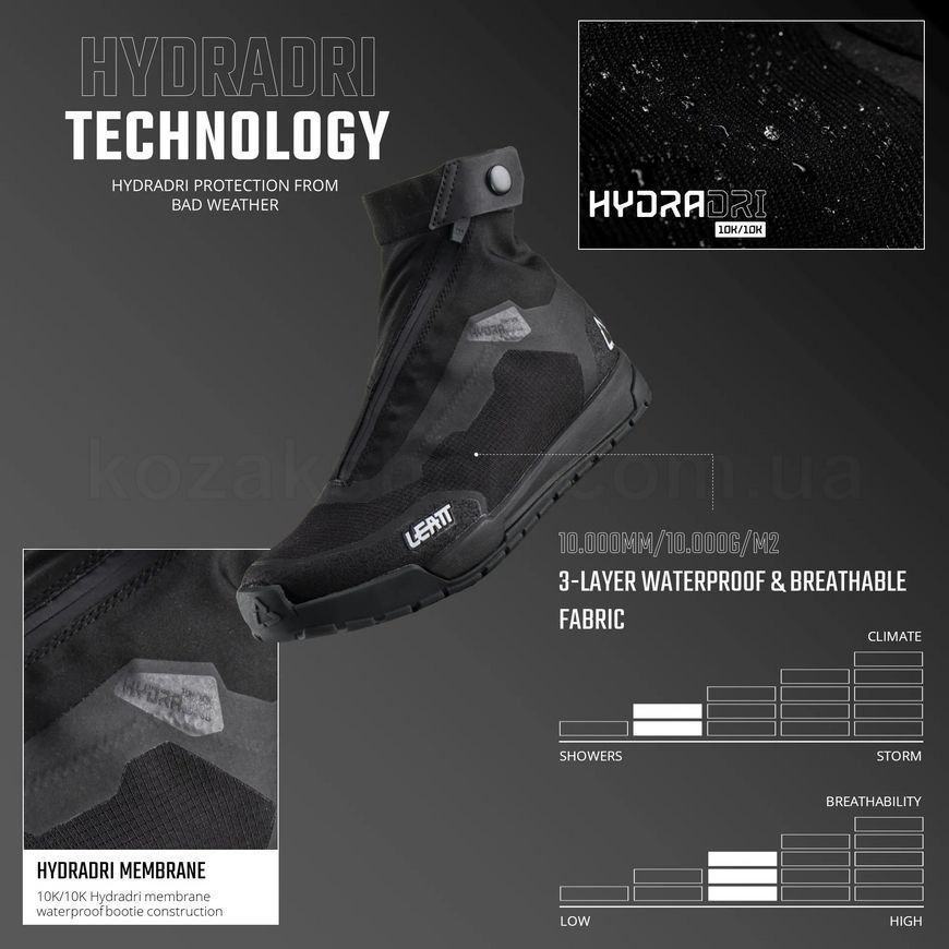 Вело взуття LEATT 7.0 HydraDri Flat Shoe [Black], 9