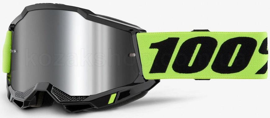 Маска Ride 100% ACCURI 2 Goggle Neon Yellow - Mirror Silver Lens, Mirror Lens