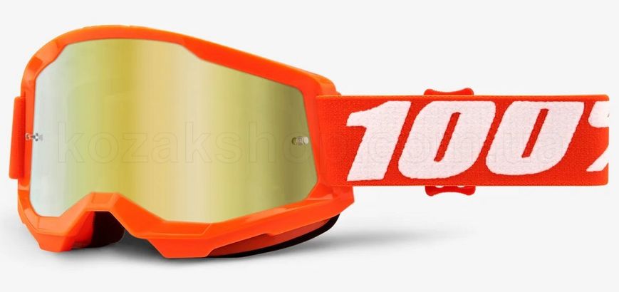 Маска 100% STRATA 2 Goggle Orange - Mirror Gold Lens, Mirror Lens