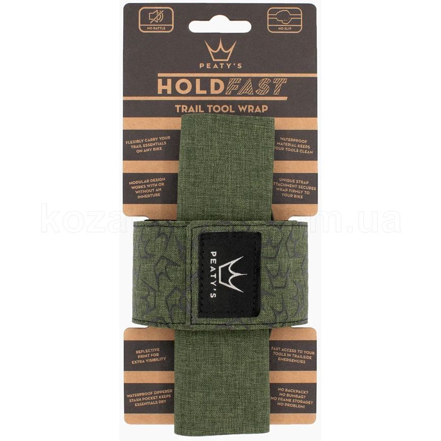 Органайзер на раму для инструмента Peaty's HoldFast Trail Tool Wrap, Moss Green