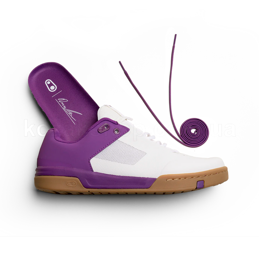 Вело обувь CrankBrothers Stamp Lace Flat [Bernard Kerr Edition WHITE / PURPLE - GUM OUTSOLE] - US 10.0