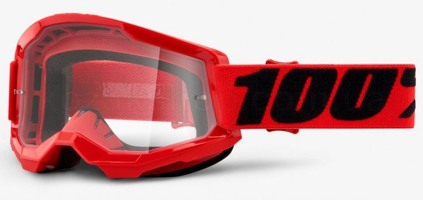 Маска 100% STRATA 2 Goggle Red - Clear Lens, Clear Lens