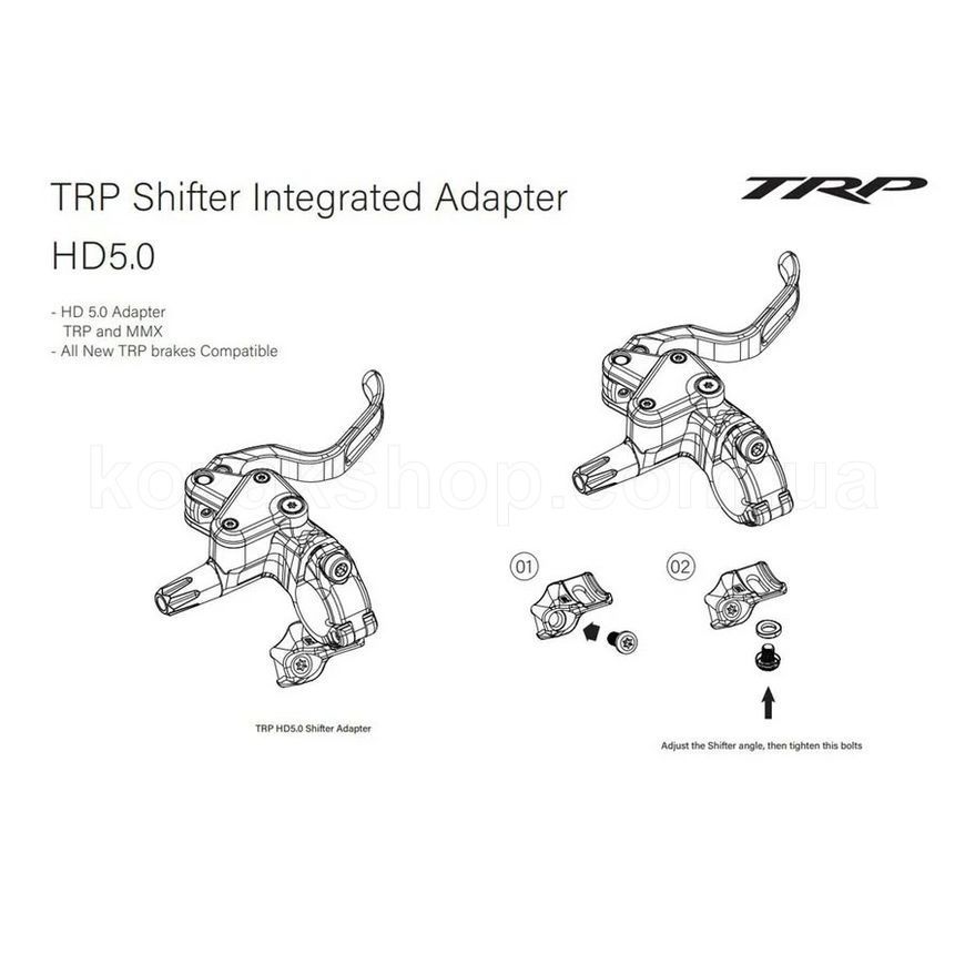 Адаптер TRP HD5.0 MMX - Right C2.3RX / EVO PRO / EVO X disc brake MMX Trigger integrated adapter kit