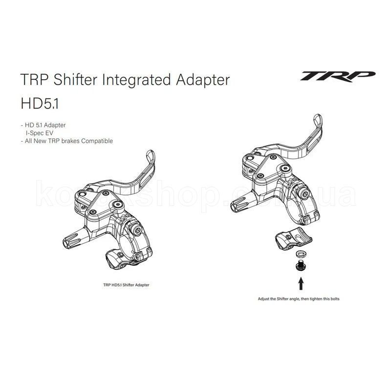 Адаптер TRP HD5.1 I-Spec EV - Left C2.3RX / EVO PRO / EVO X disc brake I-Spec EV shift adapter kits