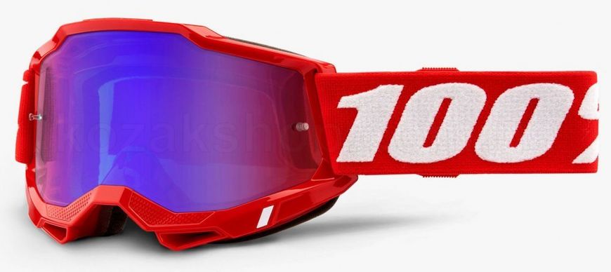 Маска 100% ACCURI II Goggle Red - Mirror Red/Blue Lens, Mirror Lens