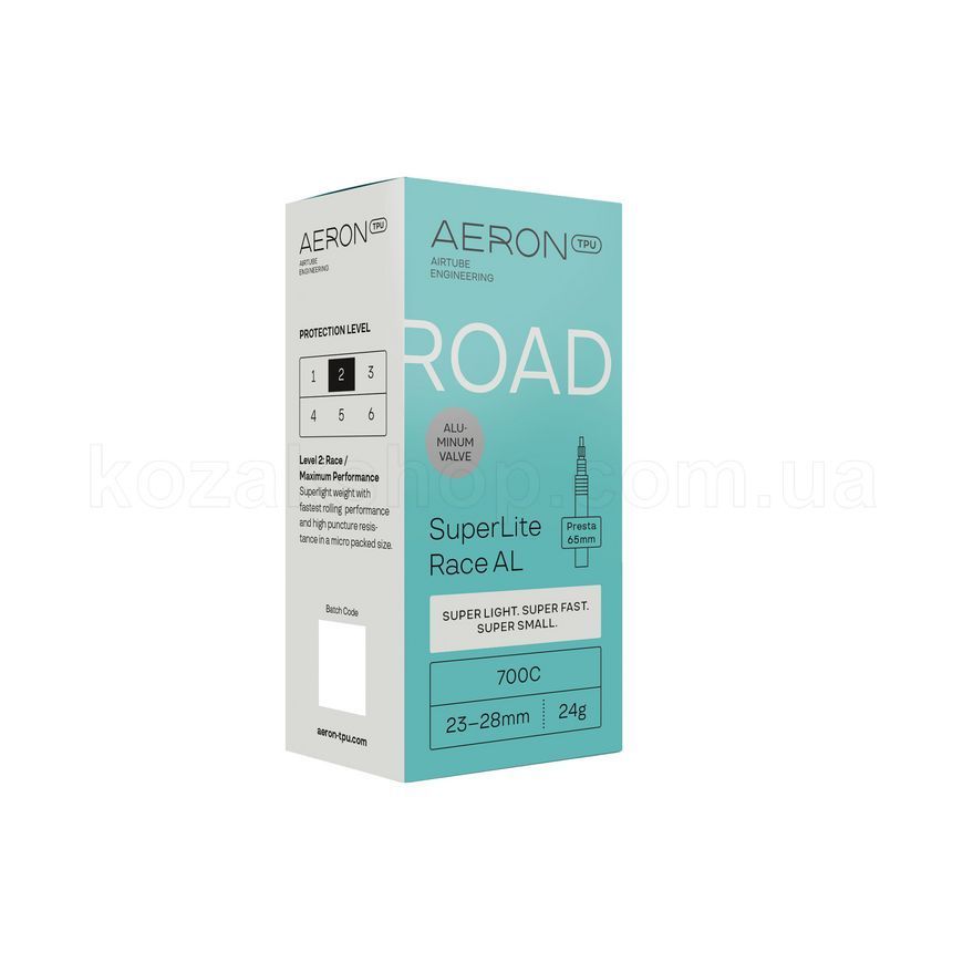 Камера AERON TPU Road SuperLite Race AL 700C / 23-28 / Presta 65 - 24 грамм