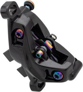 Тормозной суппорт SRAM G2 Ultimate disc brake caliper assembly (ASSEMBLED, NO HOSE) GLOSS BLACK RAINBOW ANO - G2 ULT (A2) (11.5018.056.010)
