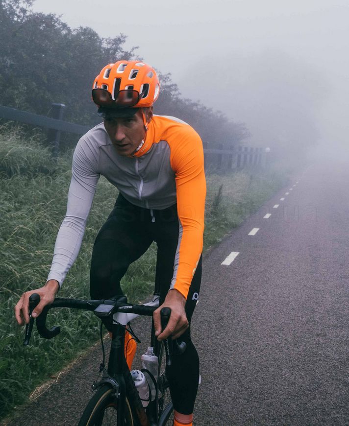 Джерсі POC Essential Road Mid LS Jersey (Grey Granite/Zink Orange, S)