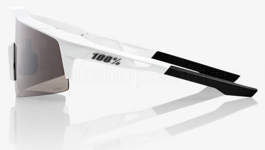 Велосипедные очки Ride 100% SpeedCraft SL - Matte White - HiPER Silver Mirror, Mirror Lens