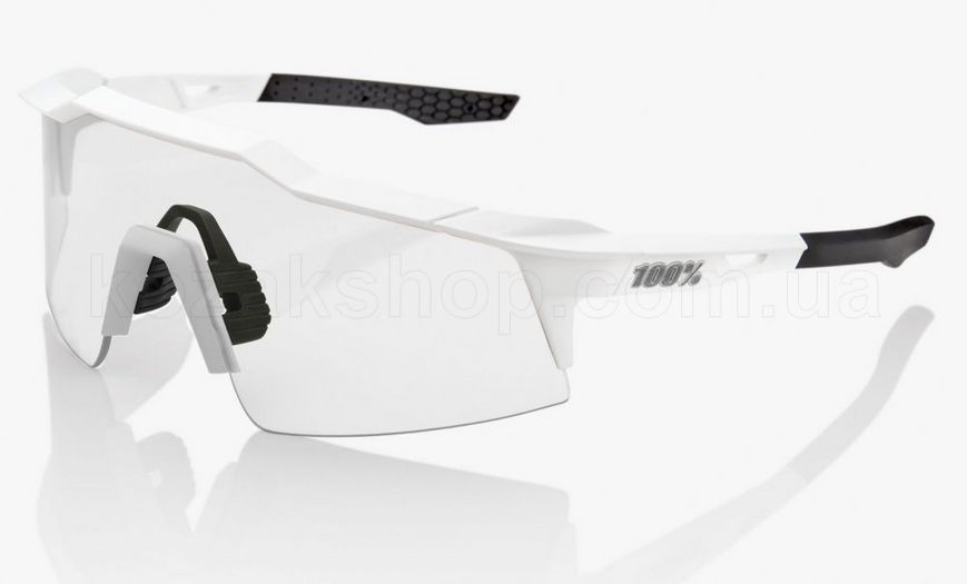 Велосипедні окуляри Ride 100% SpeedCraft SL - Matte White - HiPER Silver Mirror, Mirror Lens