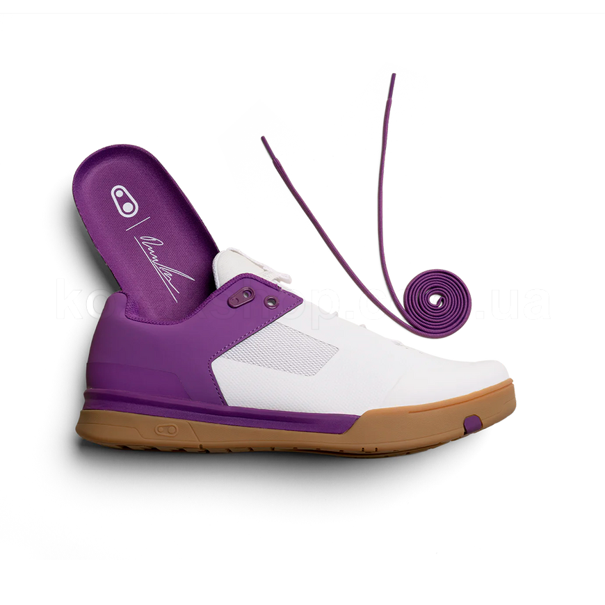 Контактная вело обувь CrankBrothers Mallet Lace Clip-In [Bernard Kerr Edition WHITE / PURPLE - GUM OUTSOLE] - US 10.0