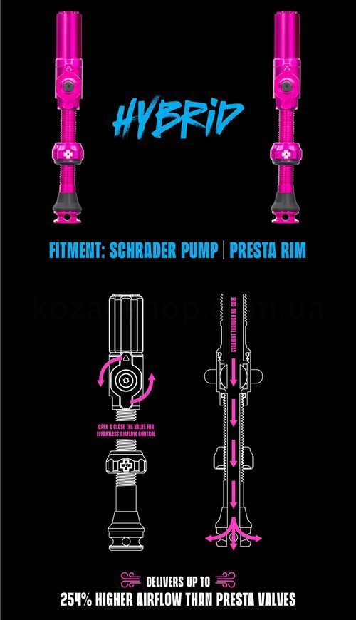 Ниппели Muc-Off Big Bore Hybrid Tubeless Valves - Medium (35mm) [Black]