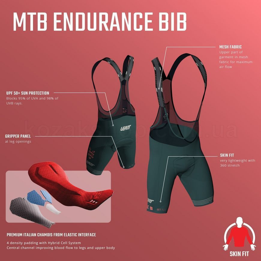Вело шорти з лямками та памперсом LEATT MTB 5.0 Endurance Cargo Bib Short [Stone Grey], 36