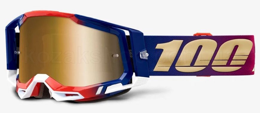 Маска 100% RACECRAFT 2 Goggle United - True Gold Lens, Mirror Lens